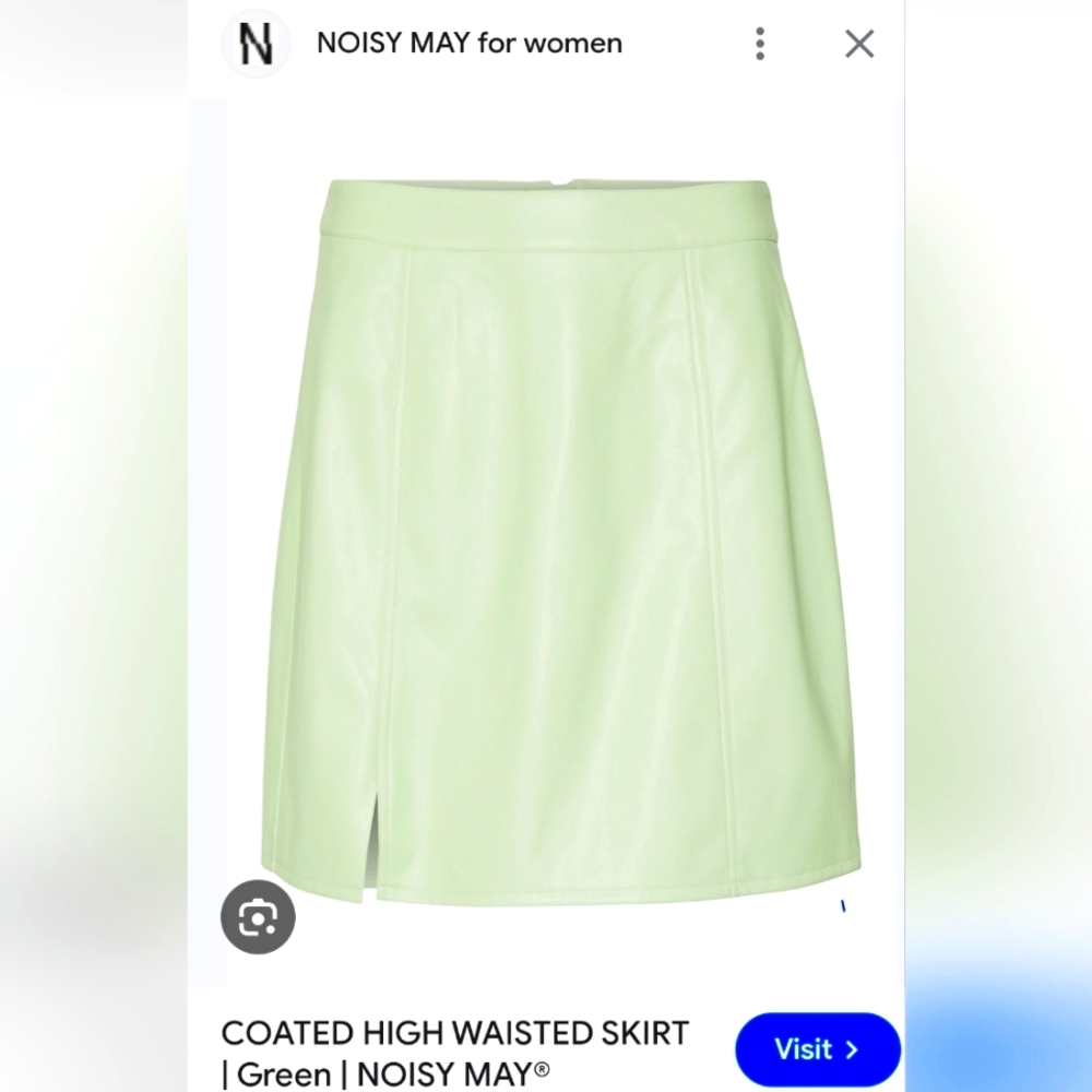 Mint green miniskirt faux leather